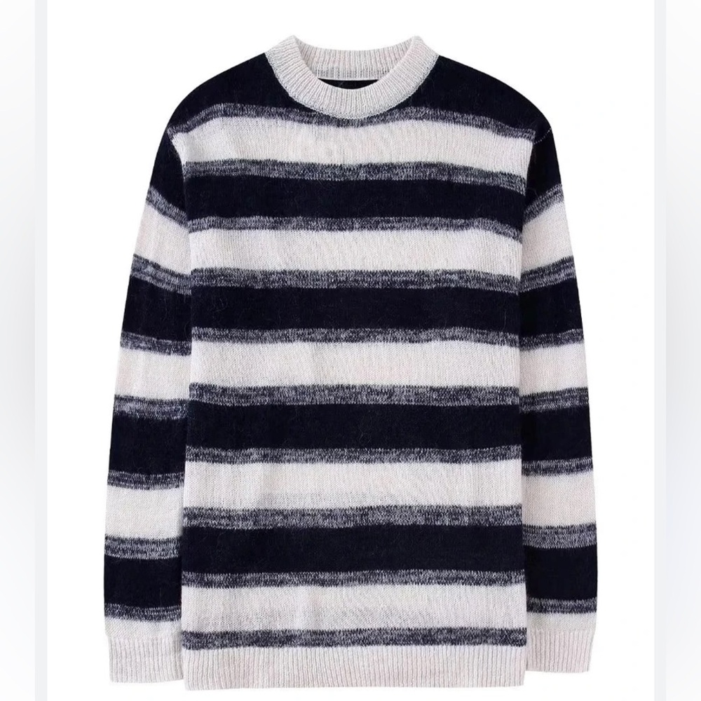 Zara Black and White Crew Neck Sweater